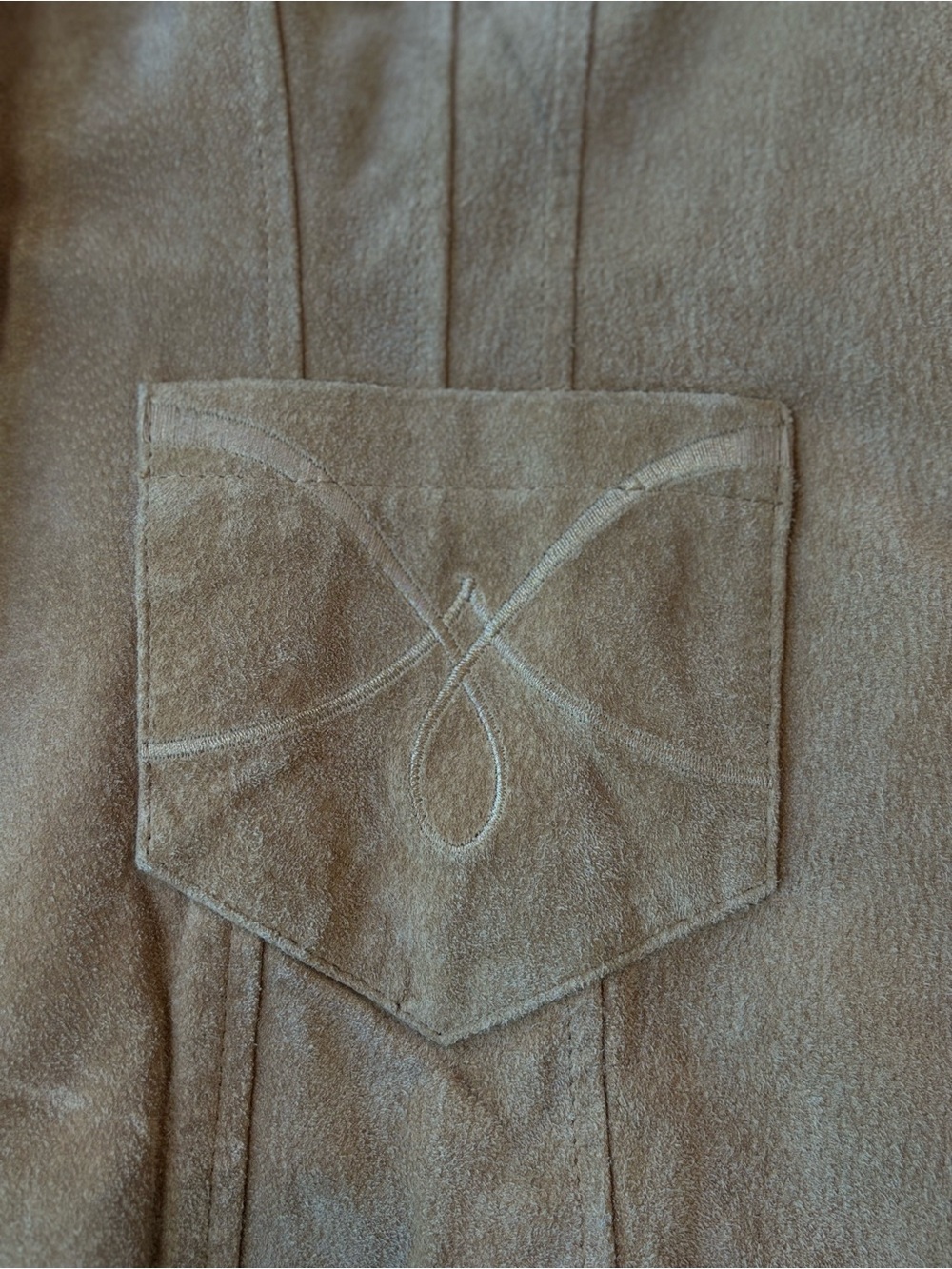 Cervelle Genuine Leather Suede Blazer Jacket Tan Western Embroidered Size Medium - Picture 6 of 9